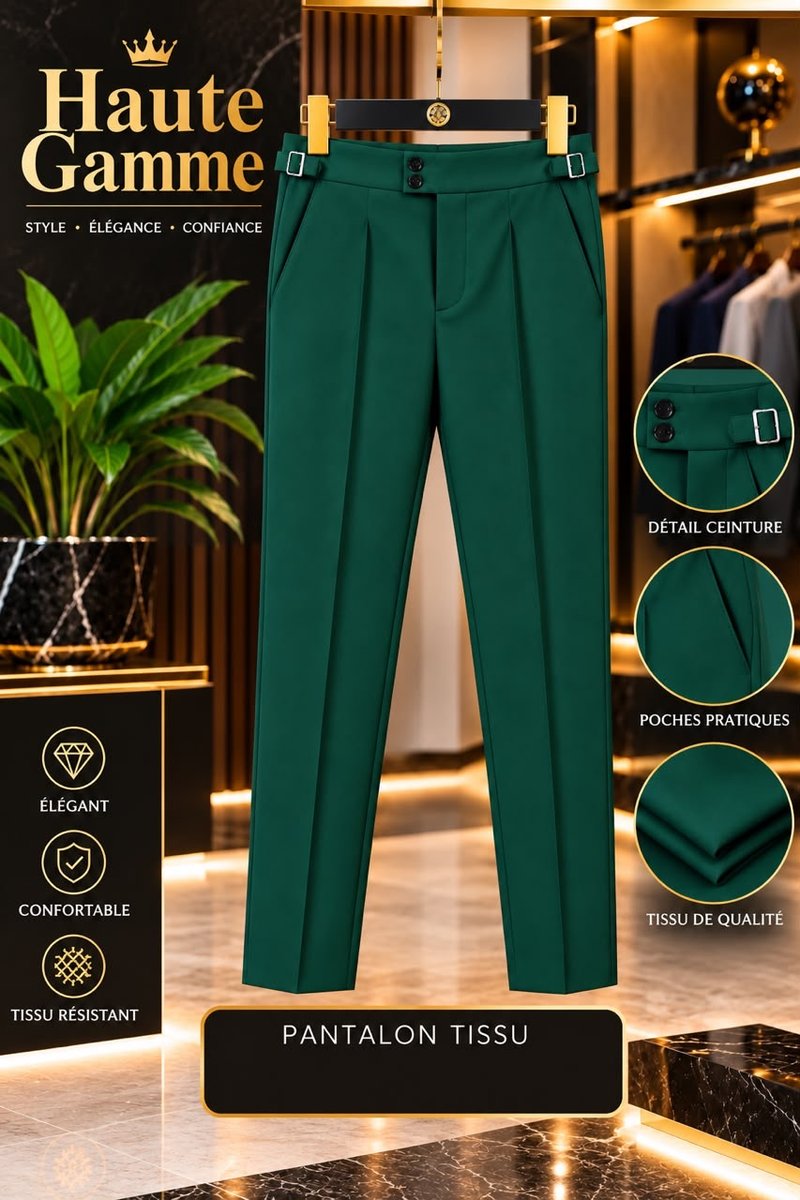 Pantalon tissu avec Boucle